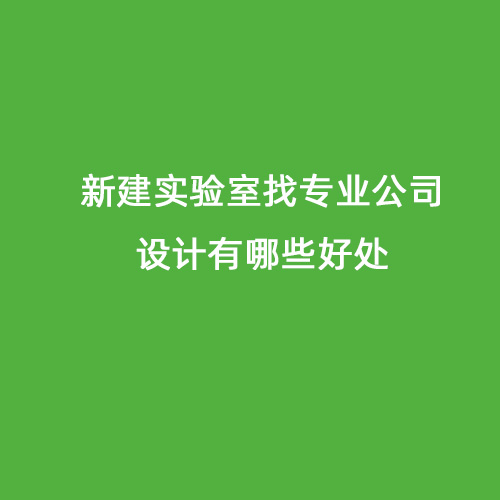 新建實驗室找專業公司設計有哪些好處